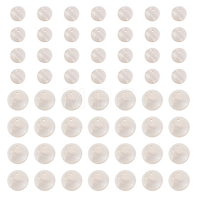 200Pcs 2 Styles Natural Freshwater Shell Disc Charms BSHE-TA0001-33-1
