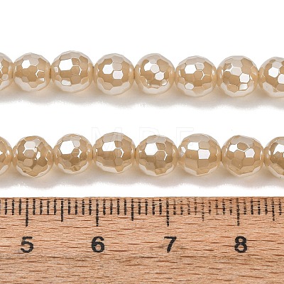 Electroplated Natural Agate Beads Strands G-B191-A07-6mm-07-1
