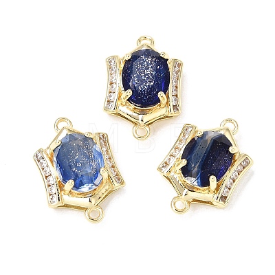 Brass Micro Pave Cubic Zirconia and Glass Links Connector Charms GL-CBA86BA-01G-B-1