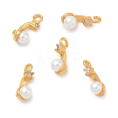 Brass Micro Pave Cubic Zirconia Charms KK-D113-01G-1