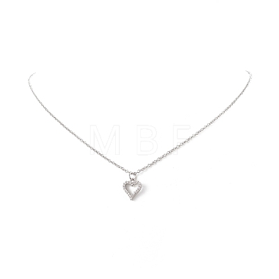Brass Pendant Necklace with Clear Cubic Zirconia NJEW-JN04250-01-1