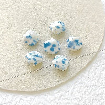 Shell Shape Handmade Porcelain Beads X1-PORC-E022-01F-1