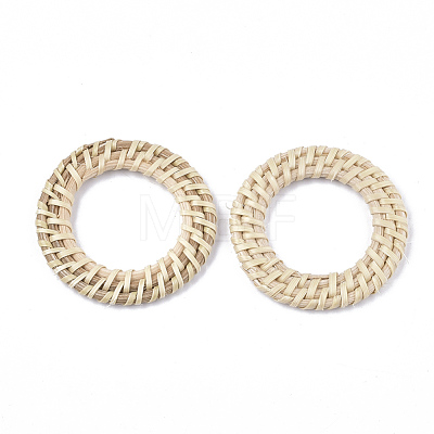 Handmade Reed Cane/Rattan Woven Linking Rings X-WOVE-T006-033A-1