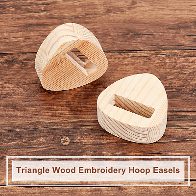 Triangle Wood Embroidery Hoop Easels TOOL-WH0155-48-1