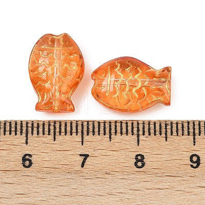 Electroplate and Golden Metal Enlaced Glass Beads EGLA-T029-01D-1