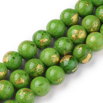 Natural Mashan Jade Beads Strands X-G-F670-A11-10mm-1