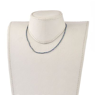 Faceted Rondelle Glass Beaded Necklaces NJEW-JN03004-02-1