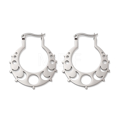 Non-Tarnish 304 Stainless Steel Hoop Earrings EJEW-P271-08P-1