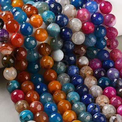 Natural Dragon Veins Agate(Dyed & Heated) Beads Strands G-K390-A-01-1