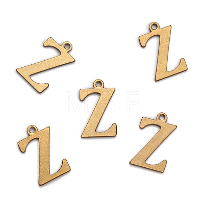 304 Stainless Steel Alphabet Charms STAS-H122-Z-AB-1