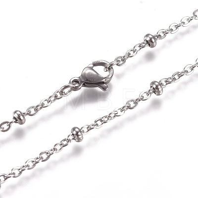 Non-Tarnish 304 Stainless Steel Cable Chains/Satellite Chains Necklaces NJEW-L159-07D-P-1