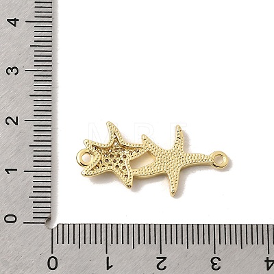 Ocean Brass Micro Pave Clear Cubic Zirconia Starfish Connector Charms KK-A296-27G-1