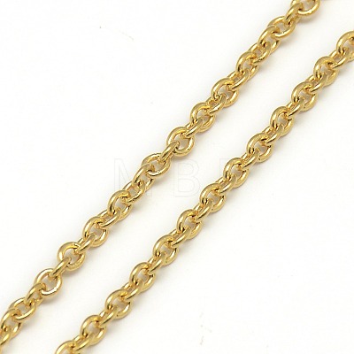 Trendy Unisex 304 Stainless Steel Cable Chain Necklaces NJEW-L043-16G-1