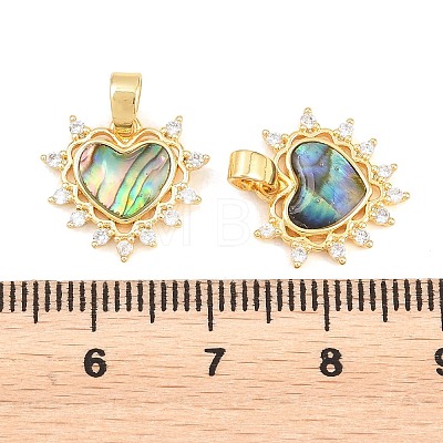 Valentine's Day Brass Micro Pave Clear Cubic Zirconia Pendants ZIRC-F148-12B-G-1