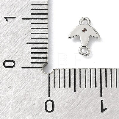 Brass Pave Cubic Zirconia Fish Connector Charms KK-G548-17P-1