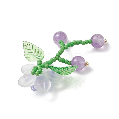 Glass Beaded Pendants PALLOY-MZ01156-02-1