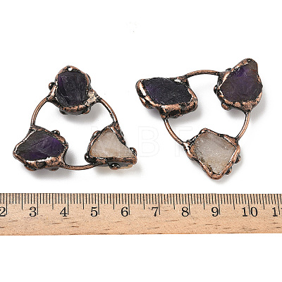 Natural Amethyst & Citrine Triangle Cabochons G-H332-04R-1