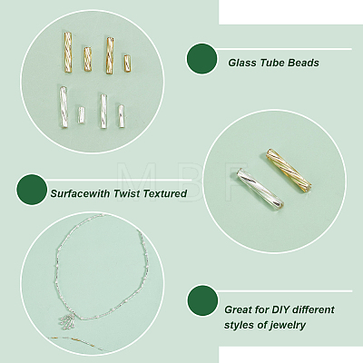   1600Pcs 8 Style Glass Twisted Bugle Beads SEED-PH0002-10-1
