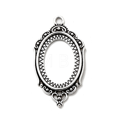 Vintage Tibetan Style Alloy Pendant Cabochon Bezel Open Back Settings TIBEP-O006-35AS-1