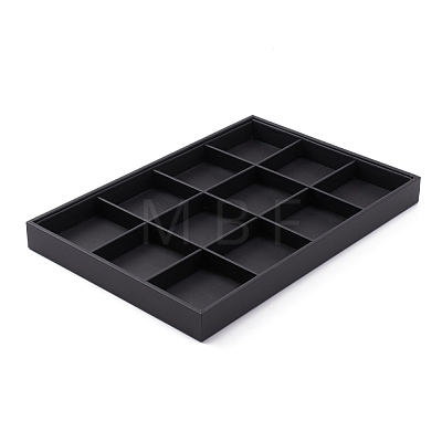 Stackable Wood Display Trays Covered By Black Leatherette X-PCT106-1