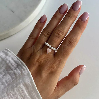 Glass with Natural Shell Finger Rings FS-WG996D5-01-1