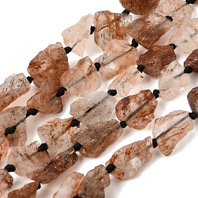 Raw Rough Natural Black Gold Rutilated Quartz Beads Strands GG-CBA4808-G01-01-1