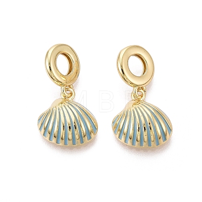 Brass Enamel European Dangle Charms KK-N287-34G-02-1