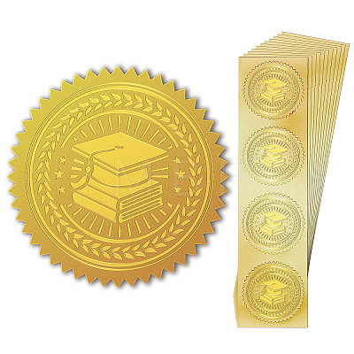 Self Adhesive Gold Foil Embossed Stickers DIY-WH0211-363-1