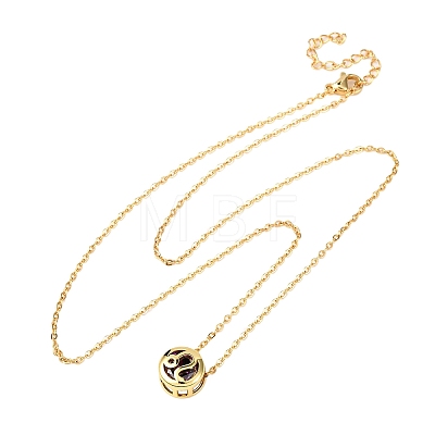 Brass Pave Cubic Zirconia Birth Stone Constellation Pendant Cable Chain Necklaces NJEW-D334-01G-09-1