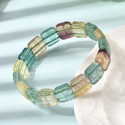 Natural Fluorite Beaded Stretch Bracelets for Women Men BJEW-D461-02C-1