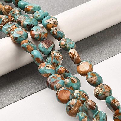 Synthetic Regalite/Imperial Jasper/Sea Sediment Jasper Beads Strands G-F765-M02-01-1