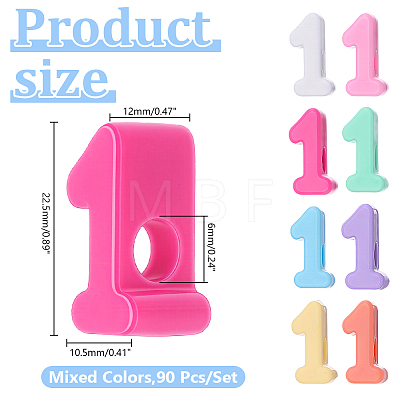 90Pcs 9 Styles Opaque Acrylic European Beads OACR-HY0001-30-1