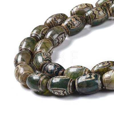 Tibetan Style dZi Beads Strands TDZI-E005-01N-1