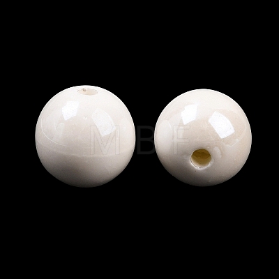 Glazed Porcelain Round Beads PORC-S489-14mm-01-1