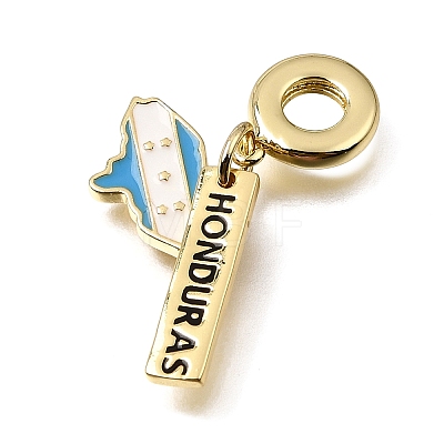 Brass Enamel European Dangle Charm KK-CBAA632-24G-1