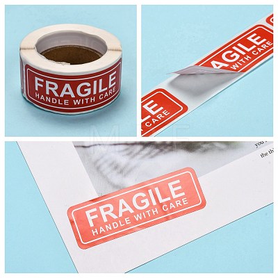 Fragile Stickers Handle with Care Warning Packing Shipping Label X-DIY-E023-04-1