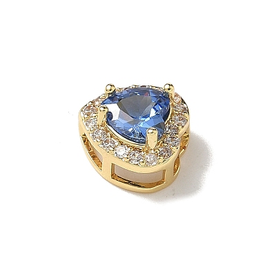 Brass Micro Pave Cubic Zirconia Beads KK-I276-46G-06-1