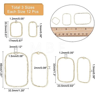 36Pcs 3 Styles Alloy Open Back Bezel Pendants FIND-CA0006-07-1