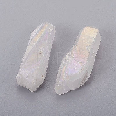 Electroplate Natural Quartz Crystal Beads KK-F757-G07-01-1