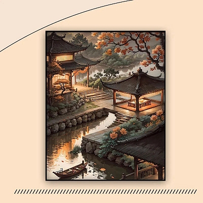 Chinese Style Building Scenery DIY Diamond Painting Kit PW-WG34764-06-1
