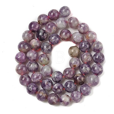 Natural Lepidolite/Purple Mica Stone Beads Strands G-B133-A01-10MM-1