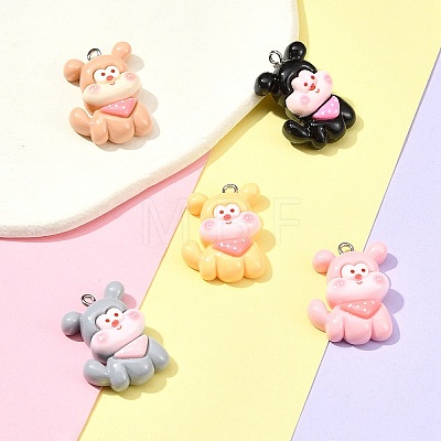 5Pcs 5 Colors Opaque Resin Pendants RESI-FS0001-67A-1