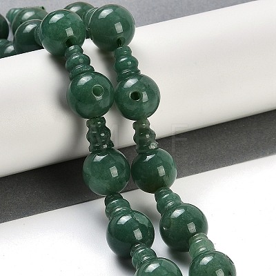 Natural Green Aventurine 3-Hole Guru Beads Strands G-H064-E07-05-1