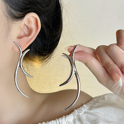 Arch Line Alloy Stud Earrings FS-WGE611E-02-1