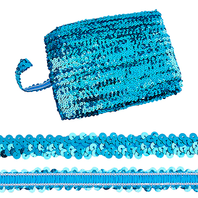 Polyester with Paillette Lace Trim Ribbon OCOR-WH0101-90C-1