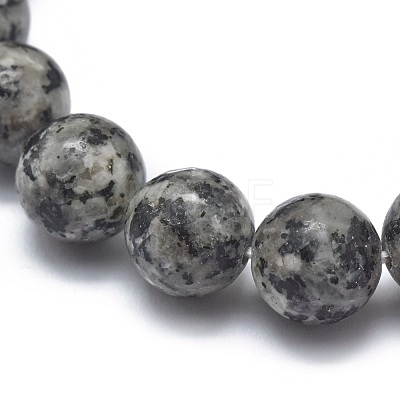 Natural Sesame Jasper/Kiwi Jasper Bead Stretch Bracelets BJEW-K212-A-033-1