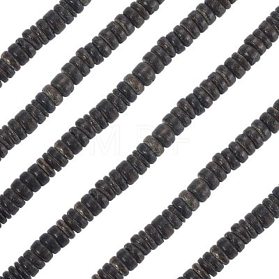 6 Strands Natural Coconut Shell Rondelle Bead Strands COCB-SC0001-02B-1