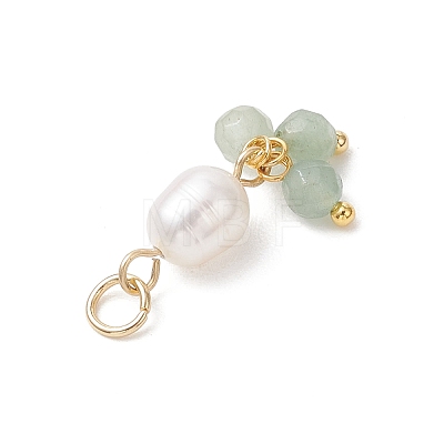 Natural Gemstone & Cultured Freshwater Pearl Pendants PALLOY-JF05142-01-1