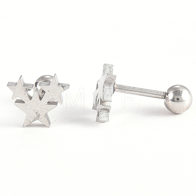 201 Stainless Steel Barbell Cartilage Earrings EJEW-R147-04-1