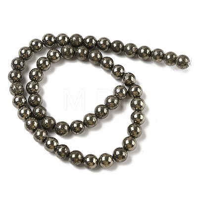 Natural Pyrite Beads Strands G-A250-A01-01-1